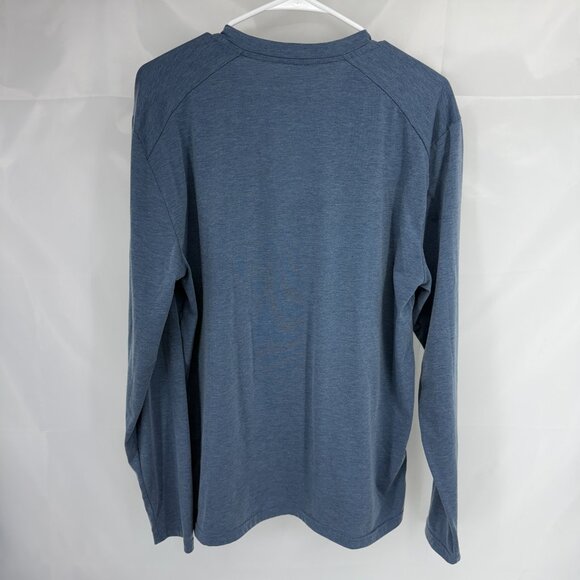 Fair Harbor Men L Henley Shirt Performance Long Sleeve Lightweight Blue UPF 50 - Picture 3 of 8